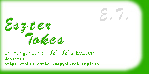 eszter tokes business card